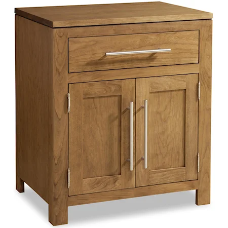 1-Drawer Nightstand with 2 Doors